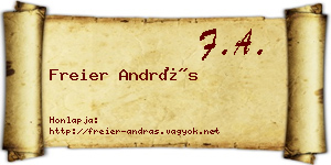 Freier András névjegykártya